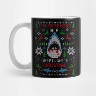 I'm Dreaming of a Great White Christmas Shark Ugly Christmas Sweater Mug